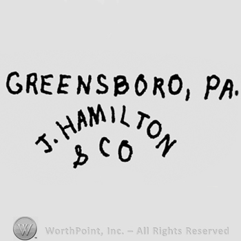 Greensboro, Pa. written on top, curved writings under J. Hamilton, & Co