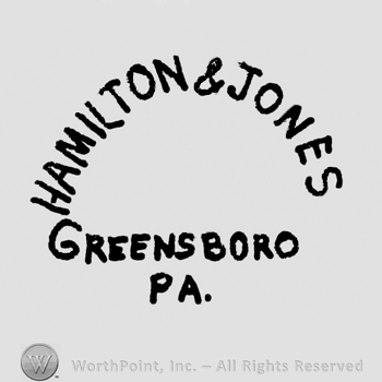 Curved written above: Hamilton & Jones, written under, on 2 lines: Greensboro Pa.