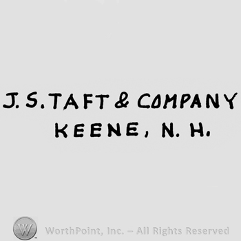 Written on 2 lines: J.S. Taft & Company, Keene, N.H., all capital letters