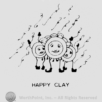 Happy faces, under is written Happy Clay.