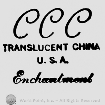 C C C written above, Translucent China U.S.A. written under in capital letters.