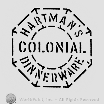 Colonial written in themiddle, Hartman's written above, Dinnerware written under.