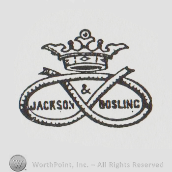 a crown above a rope in the shape of a pretzel and the text JACKSON & GOSLING
