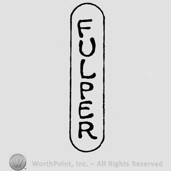 Fulger vertical written inside a rectangle.