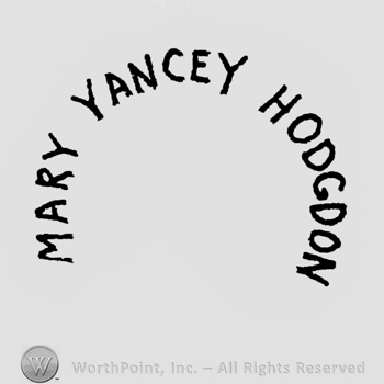 Curved writing Mary Yancey Hodgdon