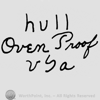 Hull Oven Proof USA written on 3 lines