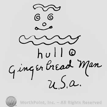 Smiley face, Hull, small c inside a circle, Gingerbread Man U.S.A. written under on 3 lines.
