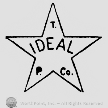 Ideal written in capital letters in the center of a star. Initials T P Co written inside.