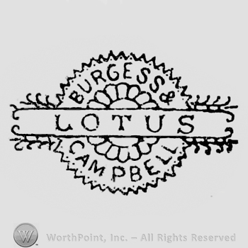 Label with Burgess & written above, Campbell written under, Lotus written in the middle