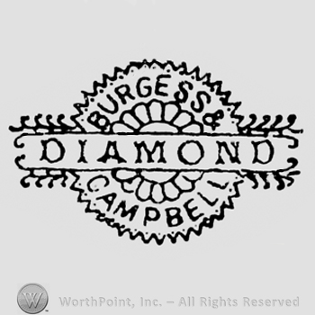 Label with Burgess & written above, Campbell written under, Diamond written in the middle
