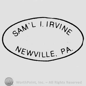 Sam M I. Irvine written above, Newville Pa written under, in an oval.
