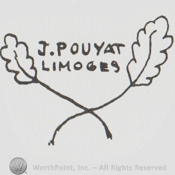 two leafs with the tails crossed and "j pouyat limoges"