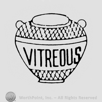 Vitreous: capital written on a pot