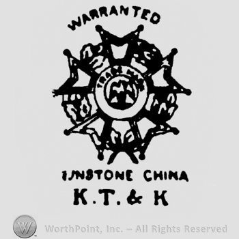 Sheriff's star in the center. Warranted written above, Ironstone China K. T. & K. written under