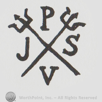 two crossed tridents and the letters J P S V around them