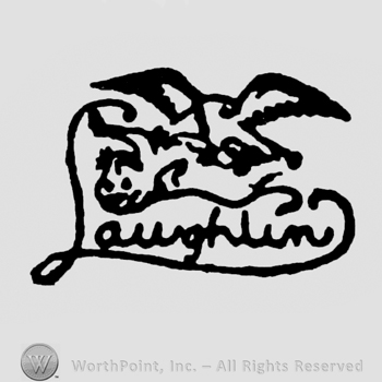 Eagle fighting with a lion. Laughlin stylized written under.