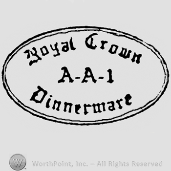 Royal Crown written on top, A-A-1 written in the middle, Dinnerware written on the bottom. Inside an oval.