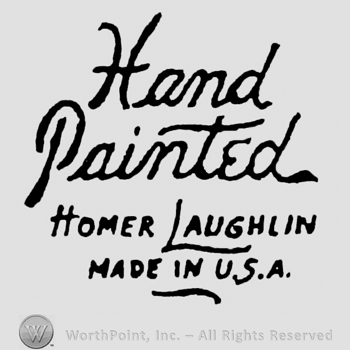 Hand Painted Homer Laughlin Made in USA written on 4 lines