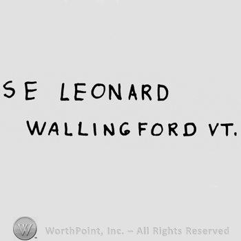 Capital writing S E Leonard Wallingford VT.