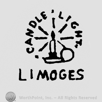 Curved writing Candle Light around candle up Limoges under