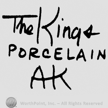 Stylish writing The King up AK down Porcelain middle in capital letters