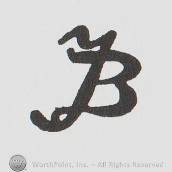Uppercase handwritten entwined JB