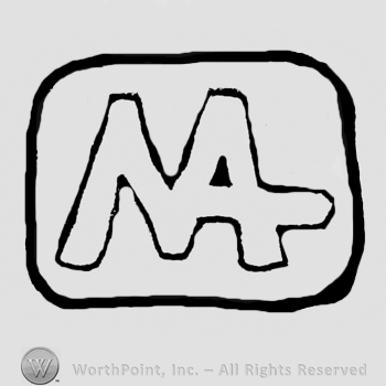 Monogram of letters MA in white inside a black rectangle with rounded corners
