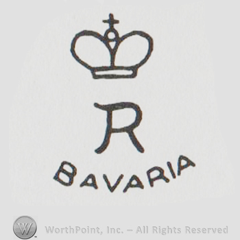 Crown and cross over uppercase R, Bavaria written below with uppercase letters