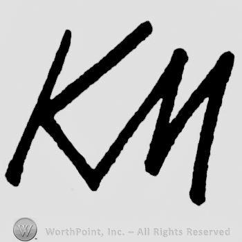 Stylish bold initials KM