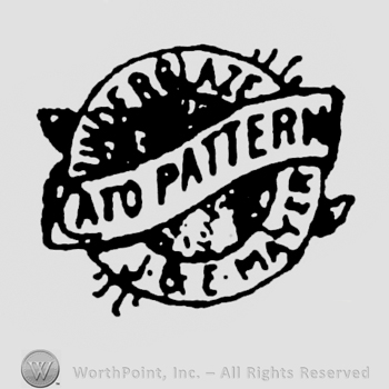 Writing Underglaze J&E Mayer inside a circle ribbon around writing Cto Pattern