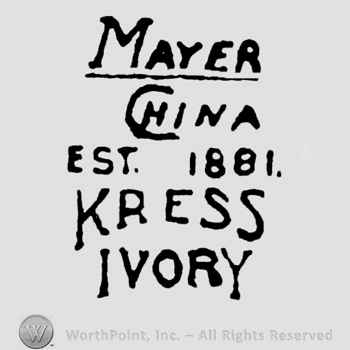 Writing from top to bottom Mayer China Est 1881 Kress Ivory