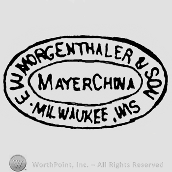 Writing Mayer China middle inside two ovals E W Morgenthaler & Son Milwauke Wis