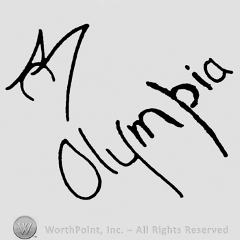 Stylish writing MC up Olimpia down all oblique