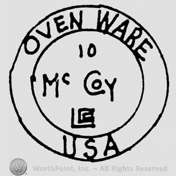 10 Mc Coy Lcc inside two circles Ovenware USA between them