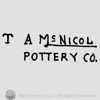 Writing T A Mc Nicol underlined up Pottery under