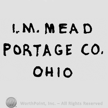 Writing from top to bottom I.M. Mead Portage Co Ohio all capital letters