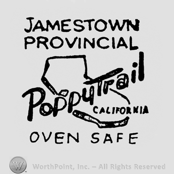 Writing Jamestown Provincial up Ovensafe down Poppytrail over map middle