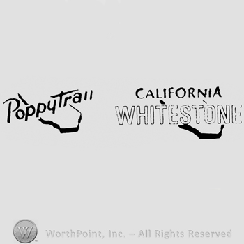 Writing Poppytrail over map California Whitestone