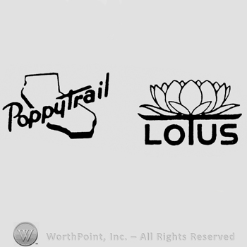 Writing Poppytrail over map Lotus with lotus flower above