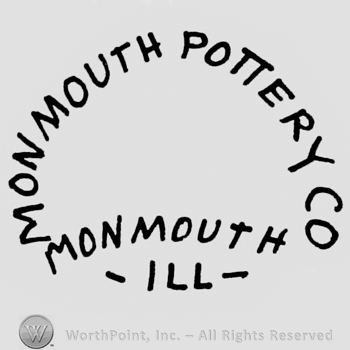 Curved writing Monmouth Pottery Co up Monmouth Ill under