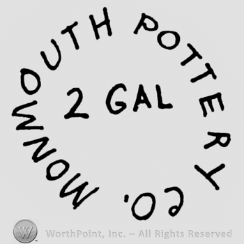 Curved writing in circular shape Monmouth Pottery Co and 2 gal middle