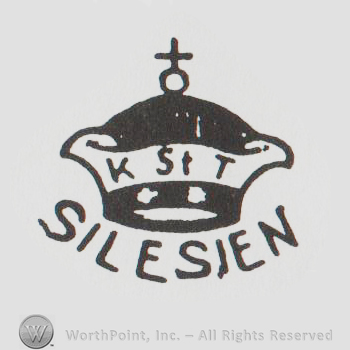 Crown with cross, uppercase K, St and T on the cross, Silesien written below with uppercase letters