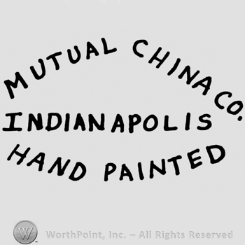 Curved writing Mutual China Co up Hand Painted down Indianapolis middle