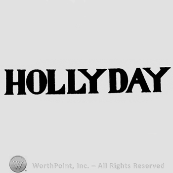 Hollyday: capital and bold written