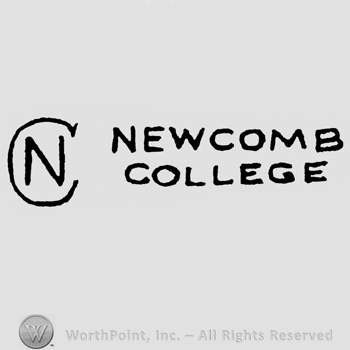 Capital letter N inside capital letter C on the left, Newcomb College written on 2 lines on the right
