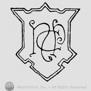 Monogram of N E P Co inside a shield shape