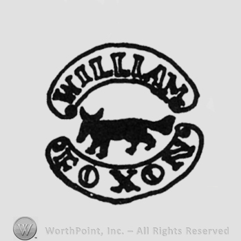 a fox, label above, WILLIAM, under, FOXON