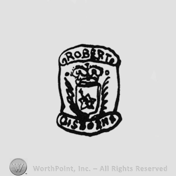 crowned shield between laurels, label above ROBERT, under GISBURNE