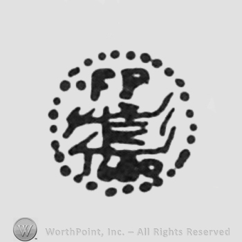 initials FP up object middle 1680 down all inside a dotted circle