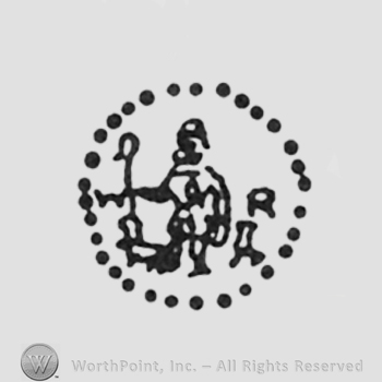 man figure  initials WR all inside a dotted circle